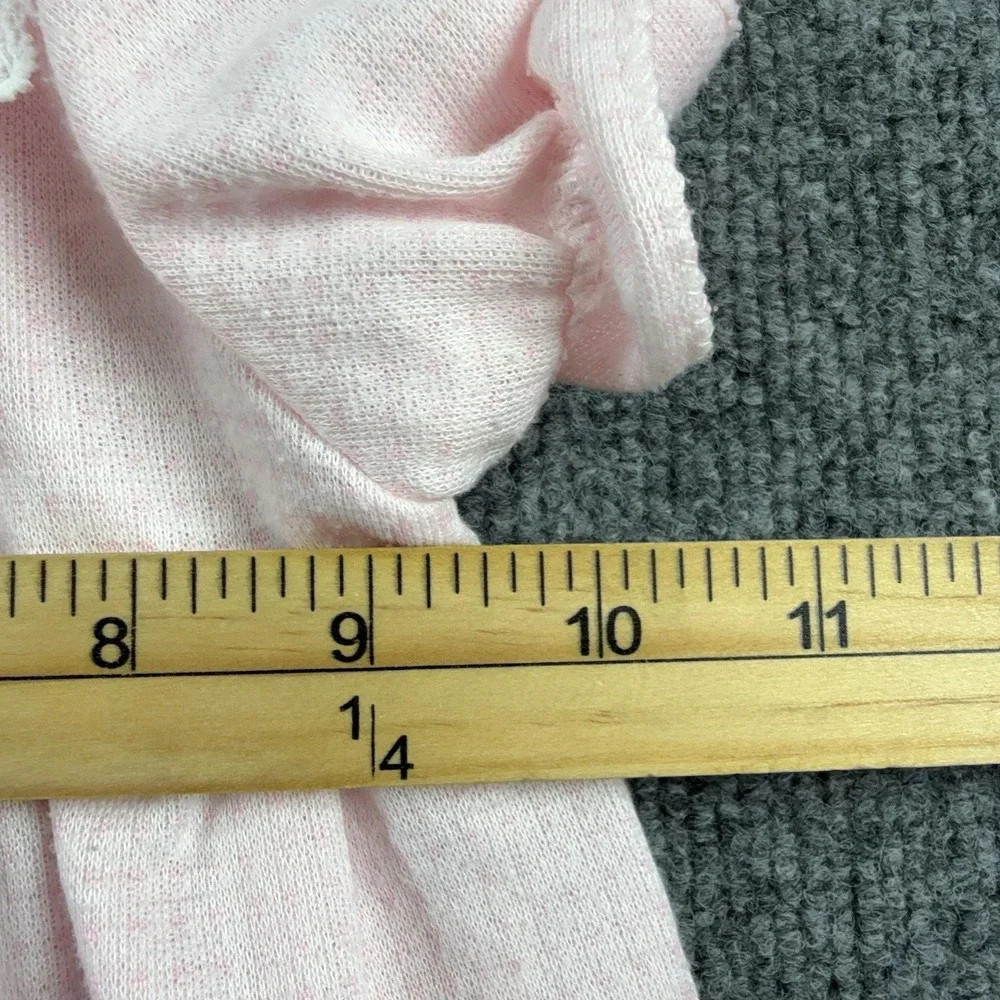 Vintage Carter's One Piece Baby Girls 3-6M Pink Ruffle Babydoll Footed Romper